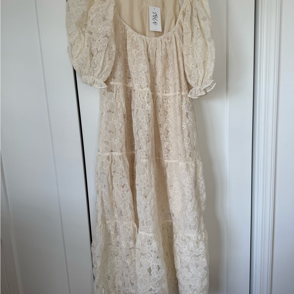 Elegant Cream Midi Dress for Special Occasions